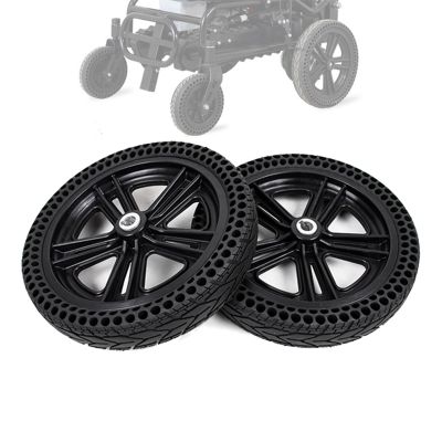 12 Inch Rear Wheels Replacement for Electric Wheelchair, 320  60 Honeycomb Solid PU Tires 1 Pair, ABS Plastic Wheel Hub