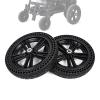 12 Inch Rear Wheels Replacement for Electric Wheelchair, 320  60 Honeycomb Solid PU Tires 1 Pair, ABS Plastic Wheel Hub view 1