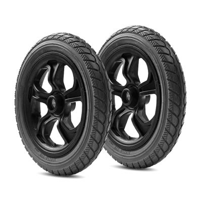 12 Inch Rear Wheel Replacement for Electric Wheelchair 1 Pair, 310  50-210 Anti-Slip Solid PU Tire, ABS Plastic Wheel Hub