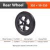 12 Inch Rear Wheel Replacement for Electric Wheelchair 1 Pair, 310  50-210 Anti-Slip Solid PU Tire, ABS Plastic Wheel Hub view 3
