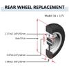 1 Pair 16 Inch Rear Wheel Replacement for Wheelchairs Walkers Rollators, 16  1.75 Solid Polyurethane Tire, ABS Plastic Wheel Hub view 3