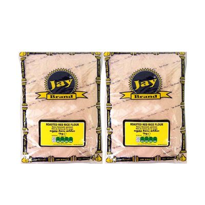 Jay Brand Roasted Red Rice Flour 1KG Rice Flour Nutty Flavour, No Added Preservatives Product of India Pack of 2