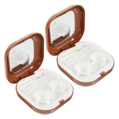 ORFOFE 2sets Case Mirror and Compact Holder for Daily Use for Girls and Travel Storage Organizer for Easy Carrying