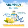 Vitamin D3 Gummies 25g 1000IU - 60 Natural Lemon Flavour Chewable Yummy Gummies - 2 Month Supply - Made in The UK view 3