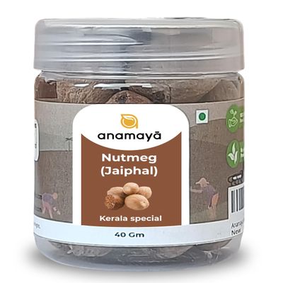 Anamaya Whole Nutmeg 40 gms pack | Whole Spices | Kerala Spices | Nutmeg Whole |