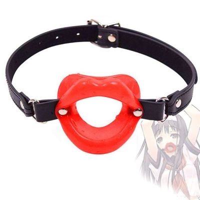 Red O-Shaped Lip Restraints Ball Mouth Plug Silicone Durable Material Suitable for Mouth Opening