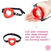 Red O-Shaped Lip Restraints Ball Mouth Plug Silicone Durable Material Suitable for Mouth Opening view 3