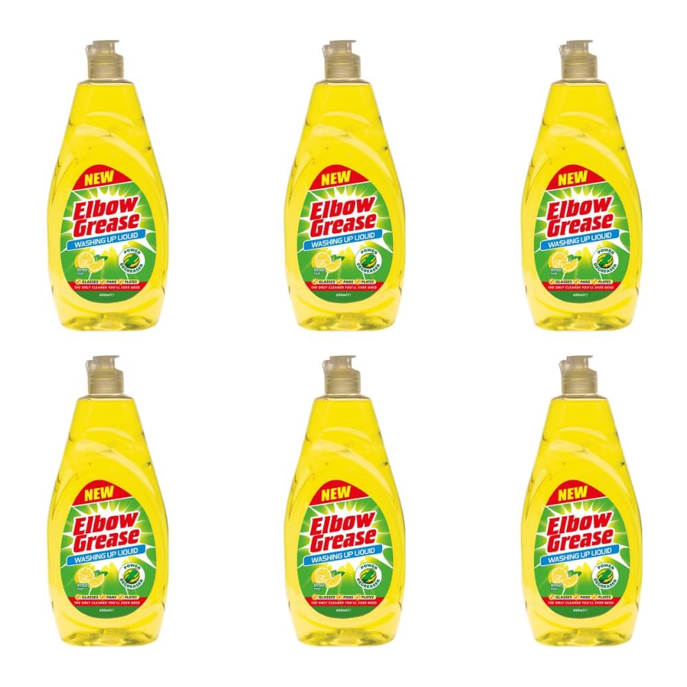 Washing Up Liquid 600ml - Lemon Fresh - Now Available In a Washing Up Liquid! Ready To Degrease Pots And Pans - Pack of 6 x 600ml
