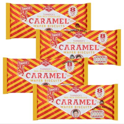 Milk Chocolate Bundle Tunnock's Milk Chocolate Caramel Wafer Biscuits Multipack, 240g, Pack of 4 By Experts Supplies