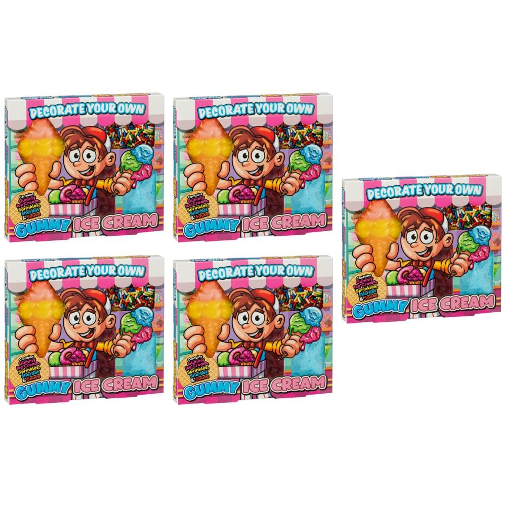 Decorate Your Own Gummy Ice Cream Kit 80g - This Kit Has To Create The Sweetest Masterpiece - Pack of 5 x 80g