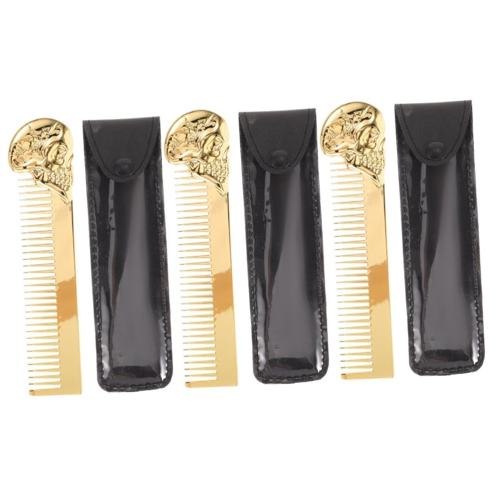 Baluue 3pcs Clipper Guard Holder Beard Comb and Mustache Grooming Comb for Men's Hair Styling and Beard Care