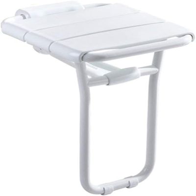 Wall Mounted Folding Shower Seat Bath For Elderly/Disabled - Foldable Anti-Slip Shower Stool Chair with Legs in - Shower Seat Stool