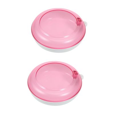 Gogogmee 2pcs Portable Rotating Denture Case Denture Storage Box Small Box for False Teeth Dental Tools Use at Home Travel