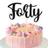 Rsstarxi 1 Pack Forty Birthday Cake Topper, 40th Birthday Cake Topper, Black 40th Birthday Decorations for Women Men Wedding Anniversary Birthday Party Cake Decorations view 1