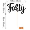 Rsstarxi 1 Pack Forty Birthday Cake Topper, 40th Birthday Cake Topper, Black 40th Birthday Decorations for Women Men Wedding Anniversary Birthday Party Cake Decorations view 2