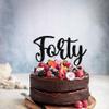 Rsstarxi 1 Pack Forty Birthday Cake Topper, 40th Birthday Cake Topper, Black 40th Birthday Decorations for Women Men Wedding Anniversary Birthday Party Cake Decorations view 3