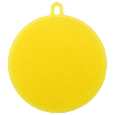 Magic Silicone Dish Bowl Cleaning Brush Multifunction Scouring Pad Pot Pan Wash Brushes Kitchen Cleaner Washing Tool, yellow, 1 Piece