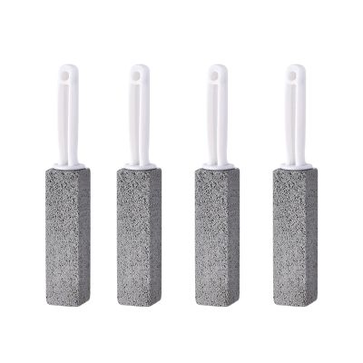 4 PCS Handle Toilet Bowl Cleaner Pumice Stone Sticks, Pumice Cleaning Stone with Handle, Pumice Stone for Toilet, Pumice Stone Toilet Bowl Cleaner, for Kitchen Bath Pool Toilet Household Cleaning