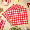 Lpitoy Paper Napkins, 100pcs Red and White Gingham Paper Serviettes Dinner Napkins for Dinner Picnic Birthday Party Christmas Decorations view 4