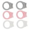 Didiseaon Ring Toothbrush 6pcs Mini Size Silicone Thumb Oral Cleaning Brush Travel Teeth Brush Set for Hiking and Daily Use in White, Light Grey, and Pink view 1