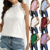 Ladies Summer New Lace Halter Sweet Vest - Purple - L view 2