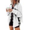 Women's Winter New Casual Knitted Jacket Loose Plaid Boyfriend Shirt - Dark Khaki - L view 3