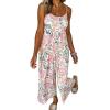 Summer high waist wide leg jumpsuit women's floral sling jumpsuit women's clothing - orange - L view 3