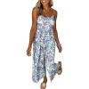 Summer high waist wide leg jumpsuit women's floral sling jumpsuit women's clothing - orange - L view 4
