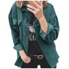 Corduroy Button Cardigan Long Sleeve Lapel Loose Thick Shirt Women's Clothing - Wine Red - S view 4