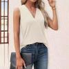 Women's V-neck vest fashion summer sleeveless shirt casual loose waist top shirt T-shirt - green - XL view 3