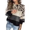 Winter Fashion contrast Sweater Women's Loose Round Neck Bottoming Sweater - Gray - L view 1