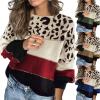 Winter Fashion contrast Sweater Women's Loose Round Neck Bottoming Sweater - Gray - L view 2