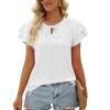 Summer New Women's T-shirt Hole Lace-up Double Sleeve Top - Green - M view 3