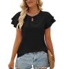Summer New Women's T-shirt Hole Lace-up Double Sleeve Top - Green - M view 4