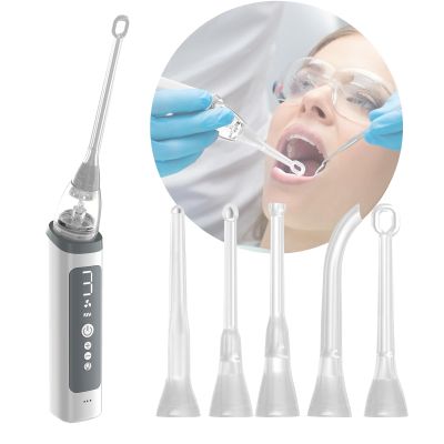 CHSUFBTY Electronic Vacuum Tonsil Stone Remover - Tonsil Stone Removal Kit With Built-in LED Light & 3 Suction Mode - Fight Bad Breath Oral Irrigator 5 Silicone Nozzles(NASA009)
