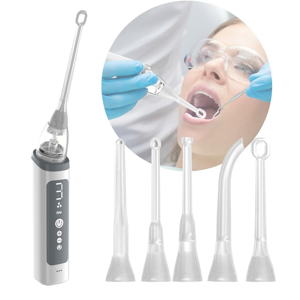 CHSUFBTY Electronic Vacuum Tonsil Stone Remover - Tonsil Stone Removal Kit With Built-in LED Light & 3 Suction Mode - Fight Bad Breath Oral Irrigator 5 Silicone Nozzles(NASA009)