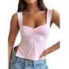 Ladies Summer Ladies Fashion Small Vest Tight Top - Pink - L view 1