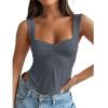 Ladies Summer Ladies Fashion Small Vest Tight Top - Pink - L view 3