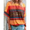 Ladies new summer gradient contrast color women's short-sleeved T-shirt - blue - L view 4