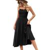 Ladies Summer Square Neck Pleated Suspender Dress - Glitter Pink - L view 3