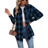 Women's Winter New Casual Boyfriend Style Loose Plaid Shirt - Khaki - S view 4