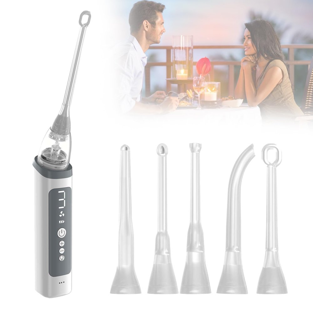 CHSUFBTY Electronic Vacuum Tonsil Stone Removal Kit With LED Guidance Light Hassle-Instant 3 Suction Mode 5 Silicone Nozzles, Fight Bad Breath Oral Irrigator For Tonsil Stone Remover(NASA008)