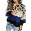 Winter Fashion contrast Sweater Women's Loose Round Neck Bottoming Sweater - Blue - 3XL view 1