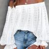 Ladies New Hollow One Shoulder Lantern Sleeve Top - White - 5XL view 3