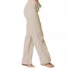 Ladies New Loose Lace-up Cotton and Linen Straight Casual Pants - Gray - L view 3