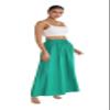 Spring and summer new women's wide-leg trousers elastic waistband wide-leg high-waist long skirt pants-green-L view 1