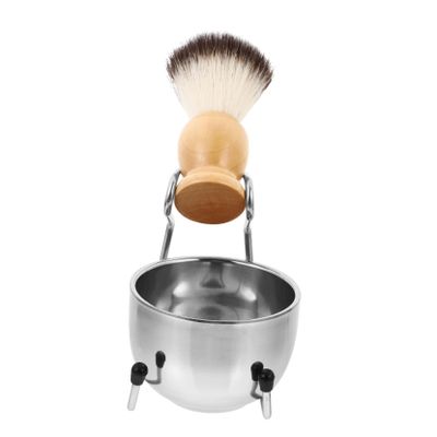 HONMEET Retro Style Shaving Cream Bowl Set Men Shaving Brush Kit Mustache Set Grooming Bowl and Brush Tool