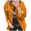 Corduroy Button Cardigan Long Sleeve Lapel Loose Thick Shirt Women's Clothing - Navy Blue - XL view 3