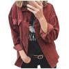 Corduroy Button Cardigan Long Sleeve Lapel Loose Thick Shirt Women's Clothing - Navy Blue - XL view 4