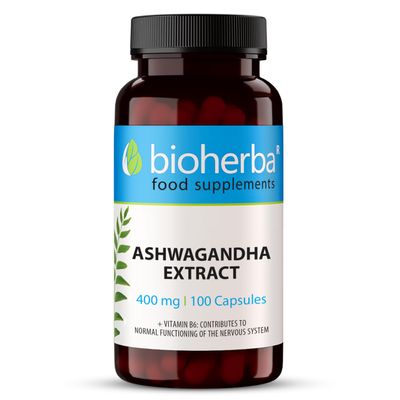 Ashwagandha 400 mg 100 Capsules | High-Strength Root Extract for Daily Support 1600 mg Daily Serving | by BIOHERBA